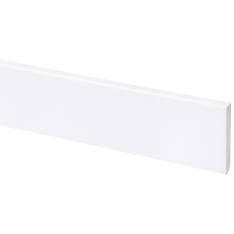 Plinthe en bois dur prépeinte blanche 240 x 6,8 x 1,1 cm