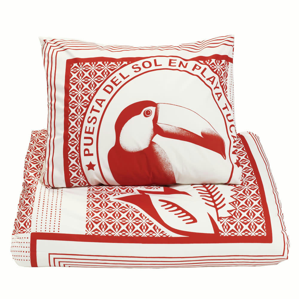 PACIFIC - Housse de couette rouge Tucan