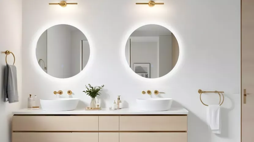 Lustro podświetlane LED MOON 60 cm Antypara, Zmiana barwy