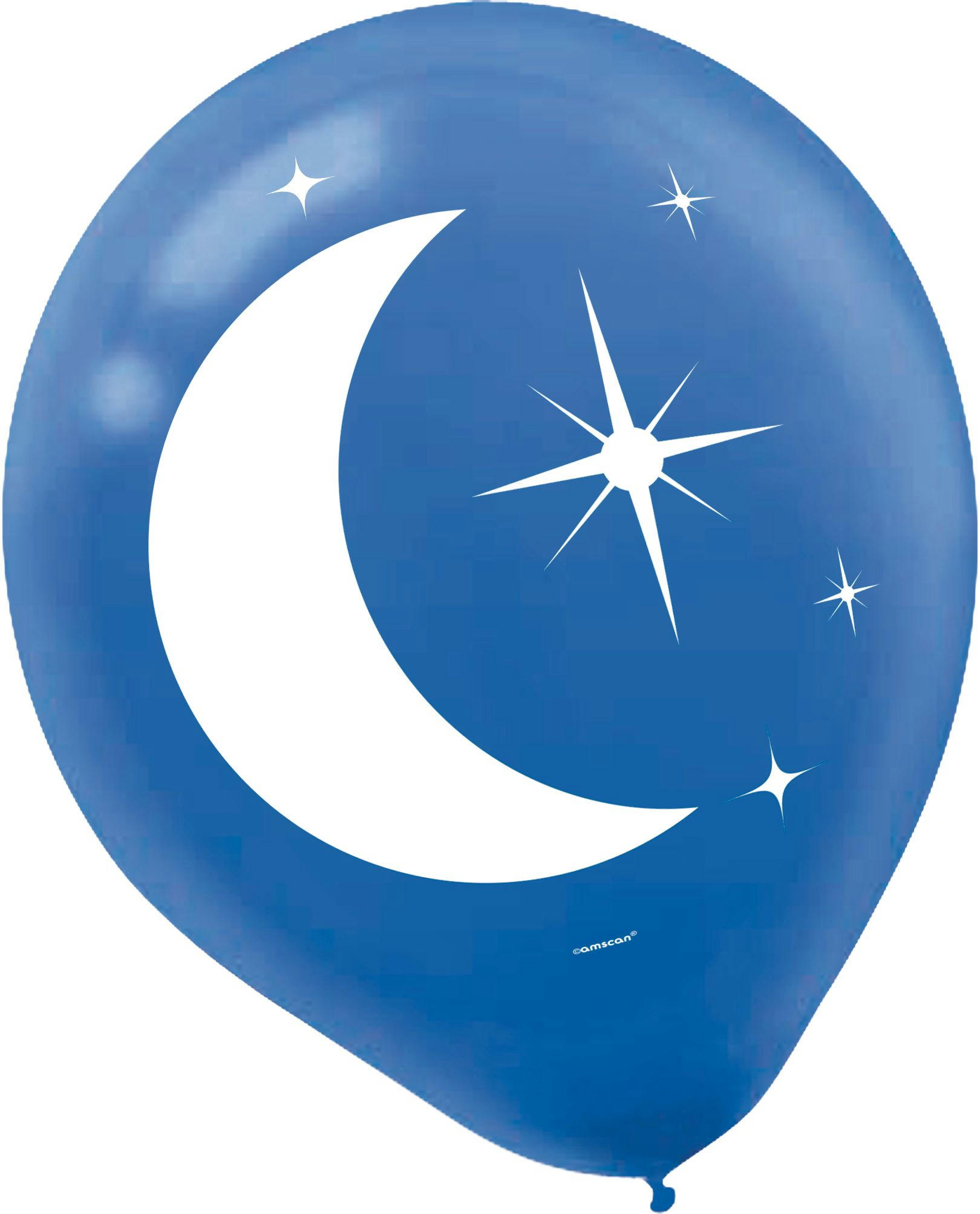 Round Latex Balloons, Gold/Purple, Crescent Moon/Mosque, 12-in, 15-pk, for Eid/Ramadan