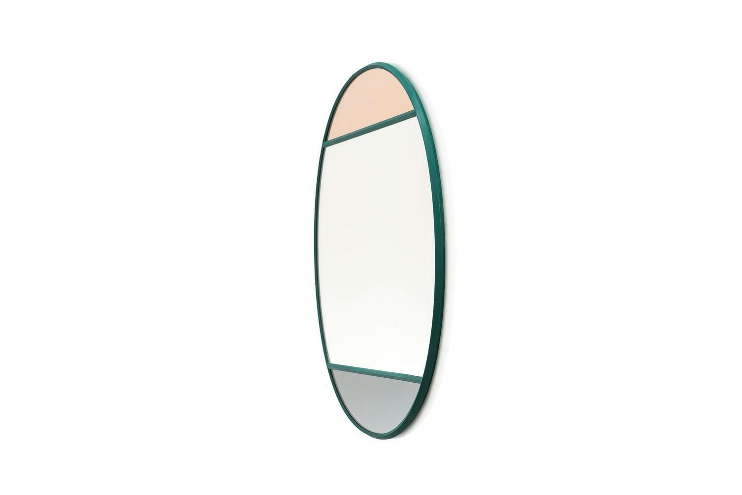 VITRAIL - Miroir vitrail ovale vert 60x50cm