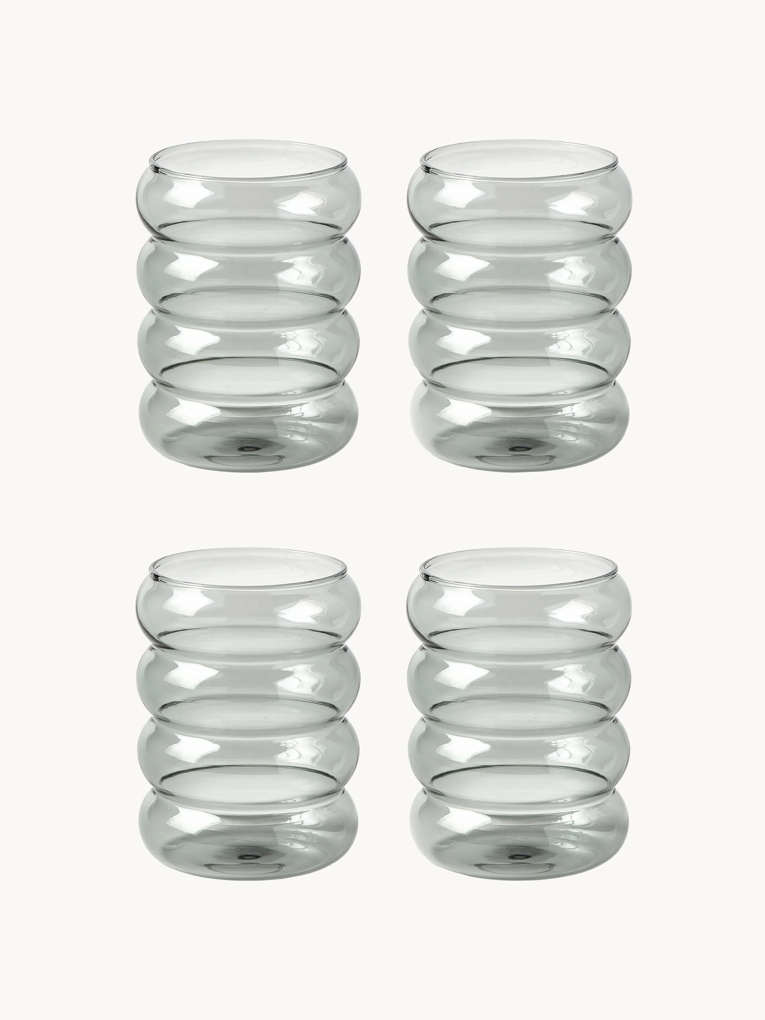 Mundgeblasene Trinkgläser Bubbly, 4er-Set