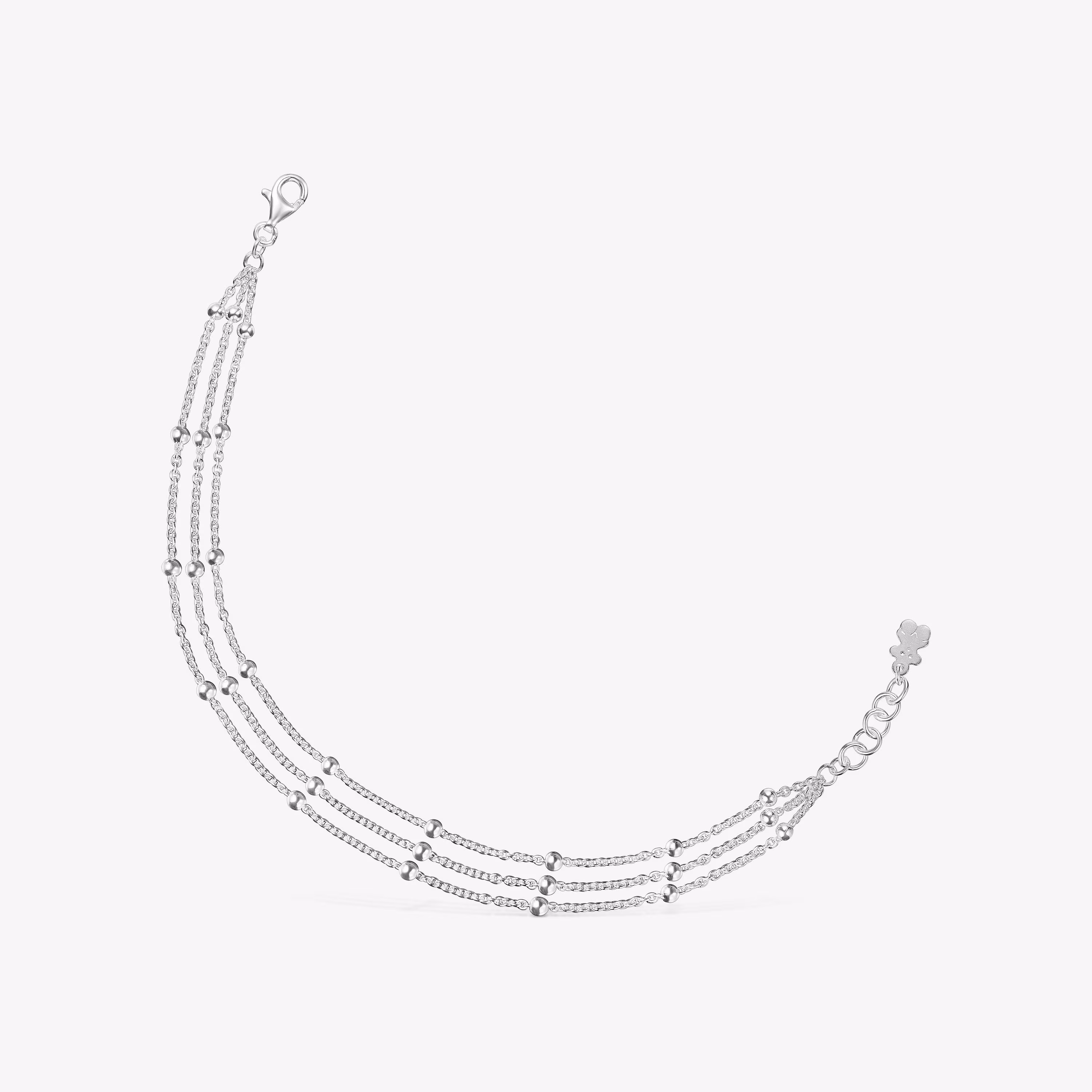 Pulsera triple cadena de plata Basicos