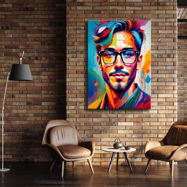 Feeby Obraz na płótnie, Nowoczesny Mężczyzna Okulary Moda 40x60