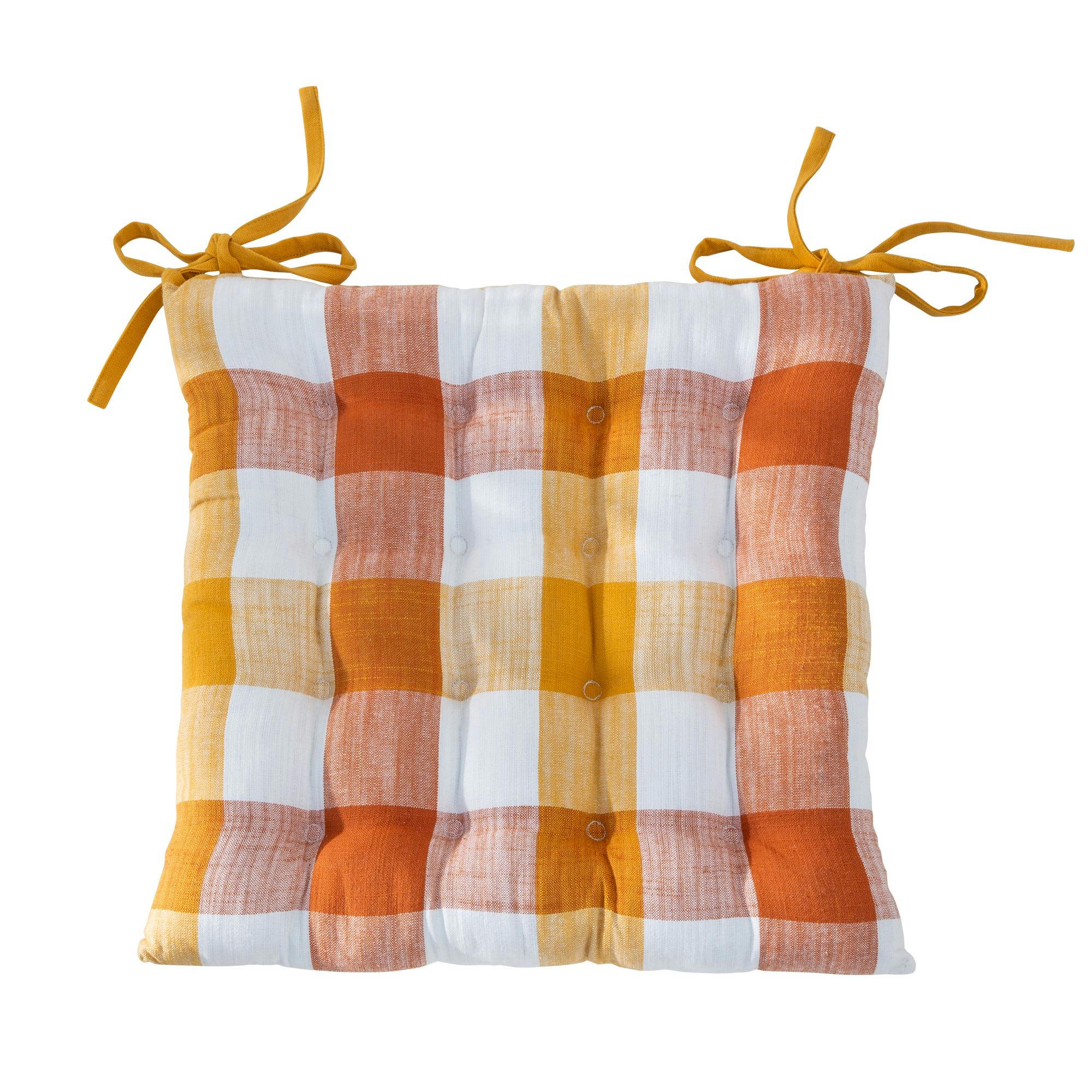 MADRAS - Lot de 2 galettes 40x40 orange terracotta en coton