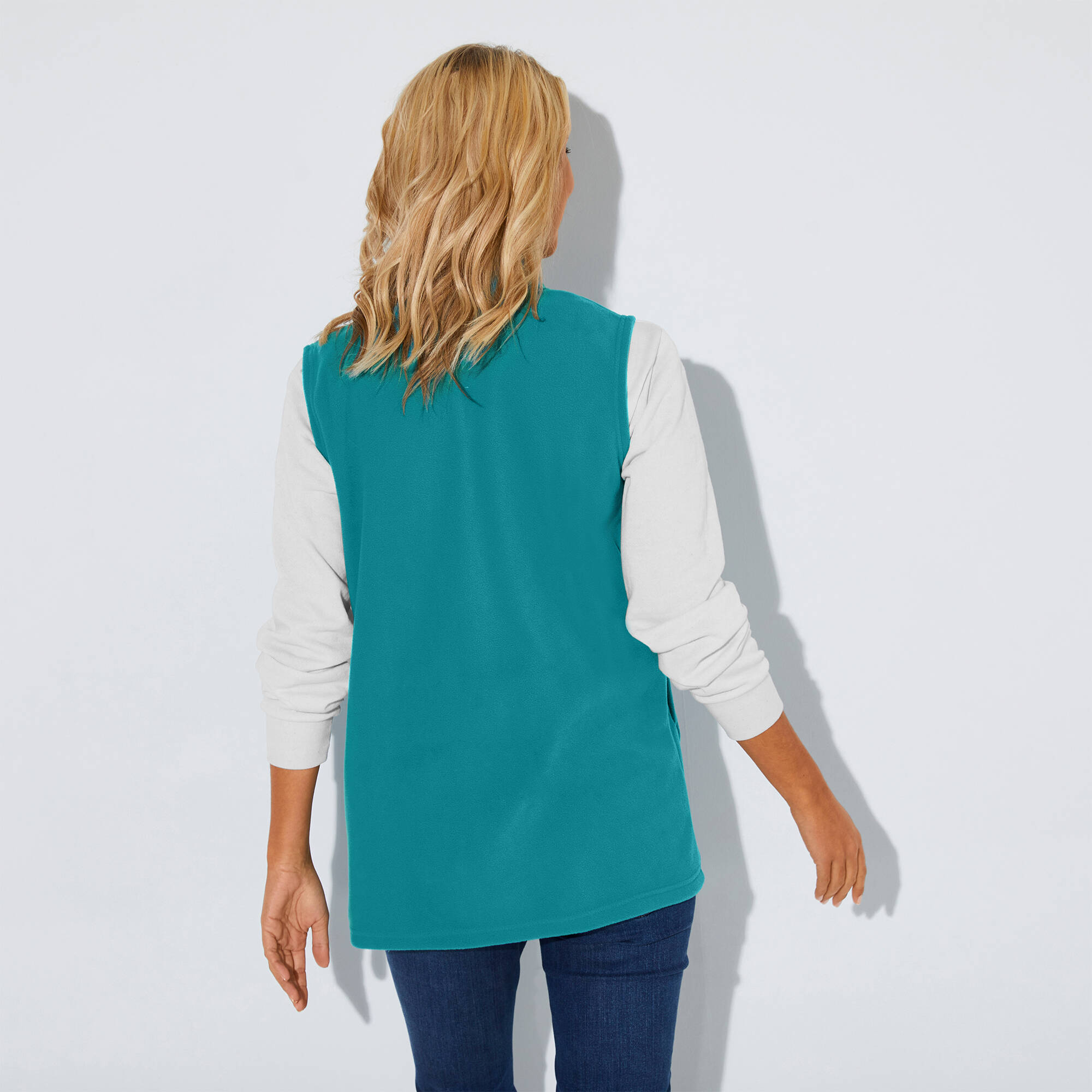 Veste zippée maille polaire, sans manches