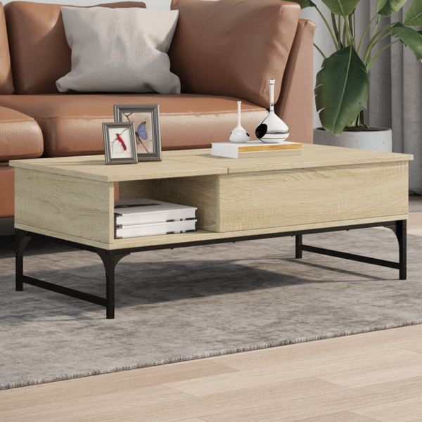 Stolik Kawowy Ława Stół Dąb Sonoma 100x50x35 Ukryty Schowek Do Salonu
