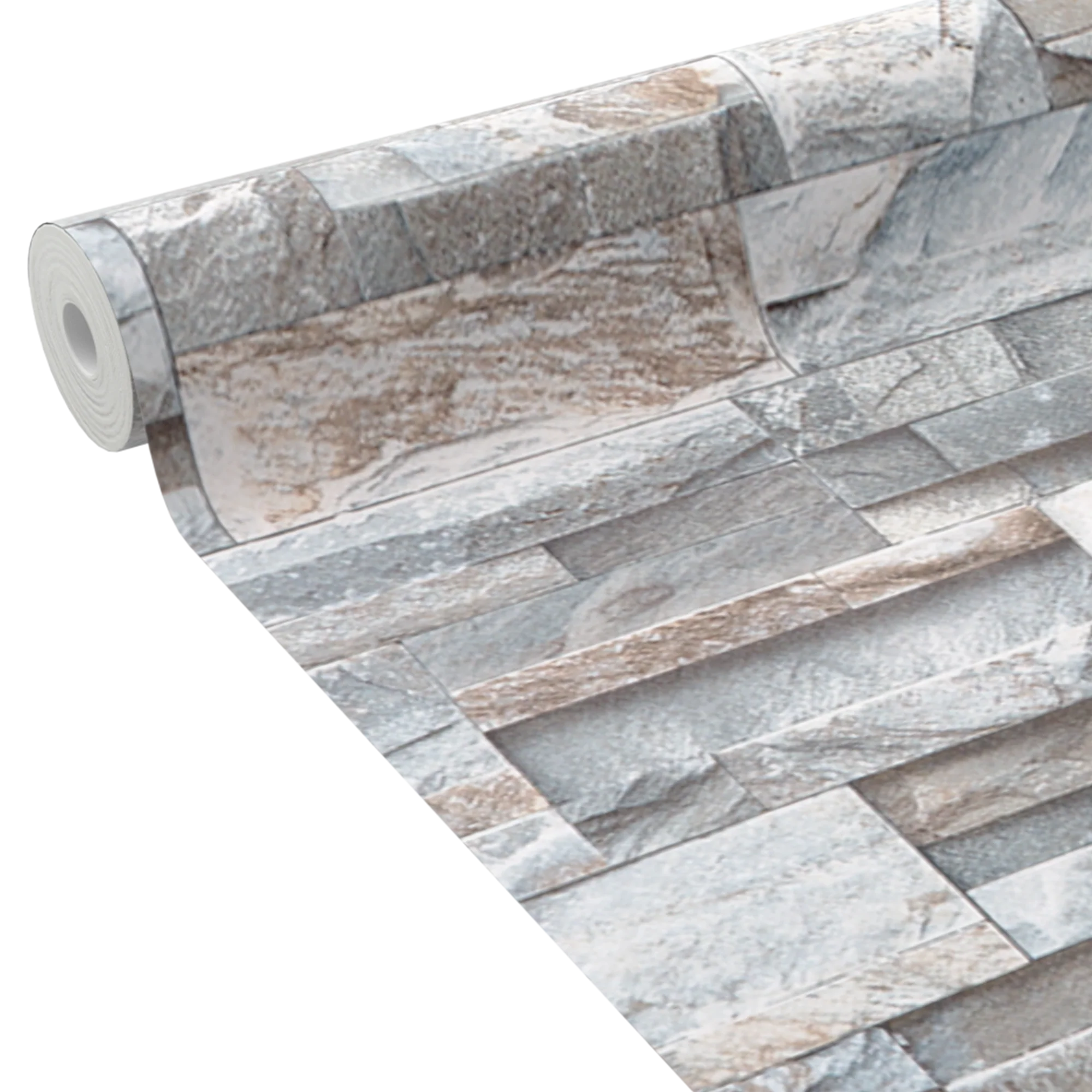 Papier peint intissé PAREMENT PIERRE NATURELLE gris béton
