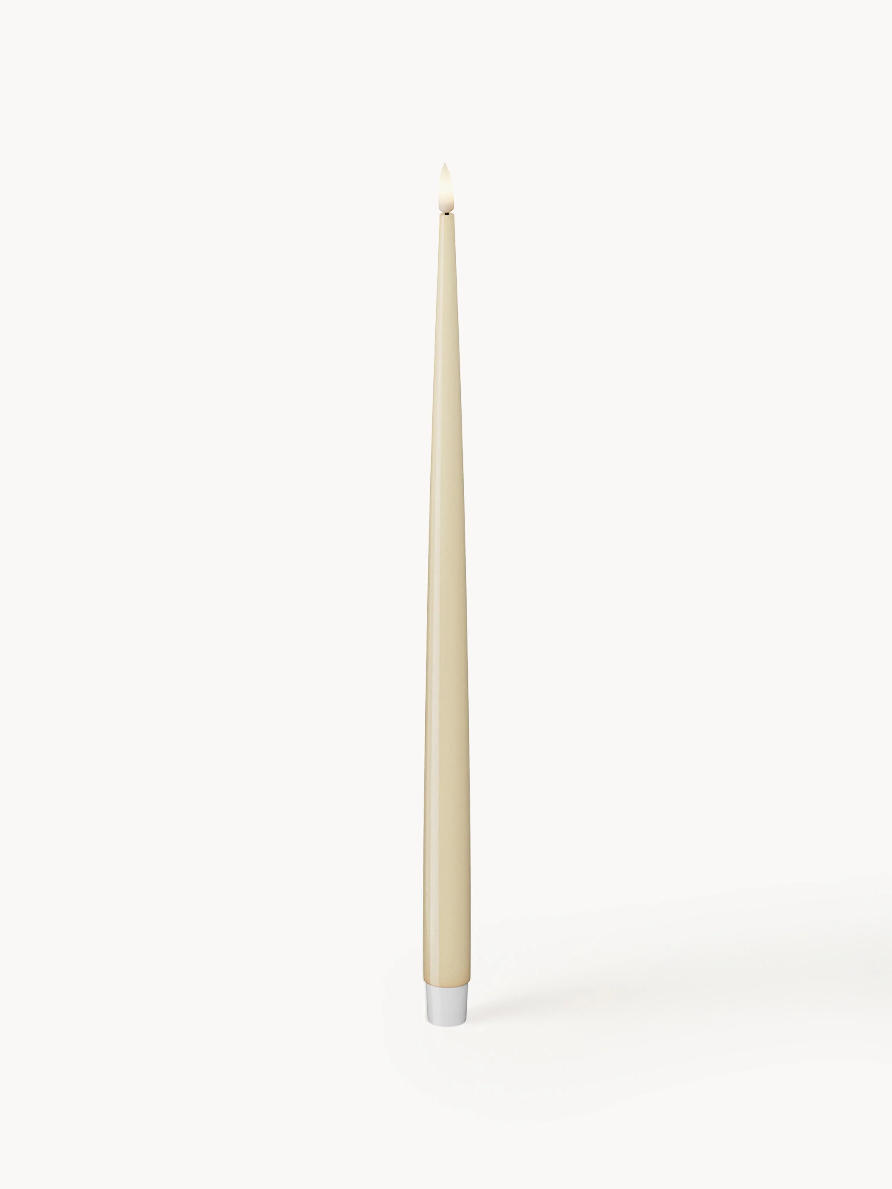 Handgefertigte LED-Stabkerzen Real Flame, H 38 cm, 2er-Set