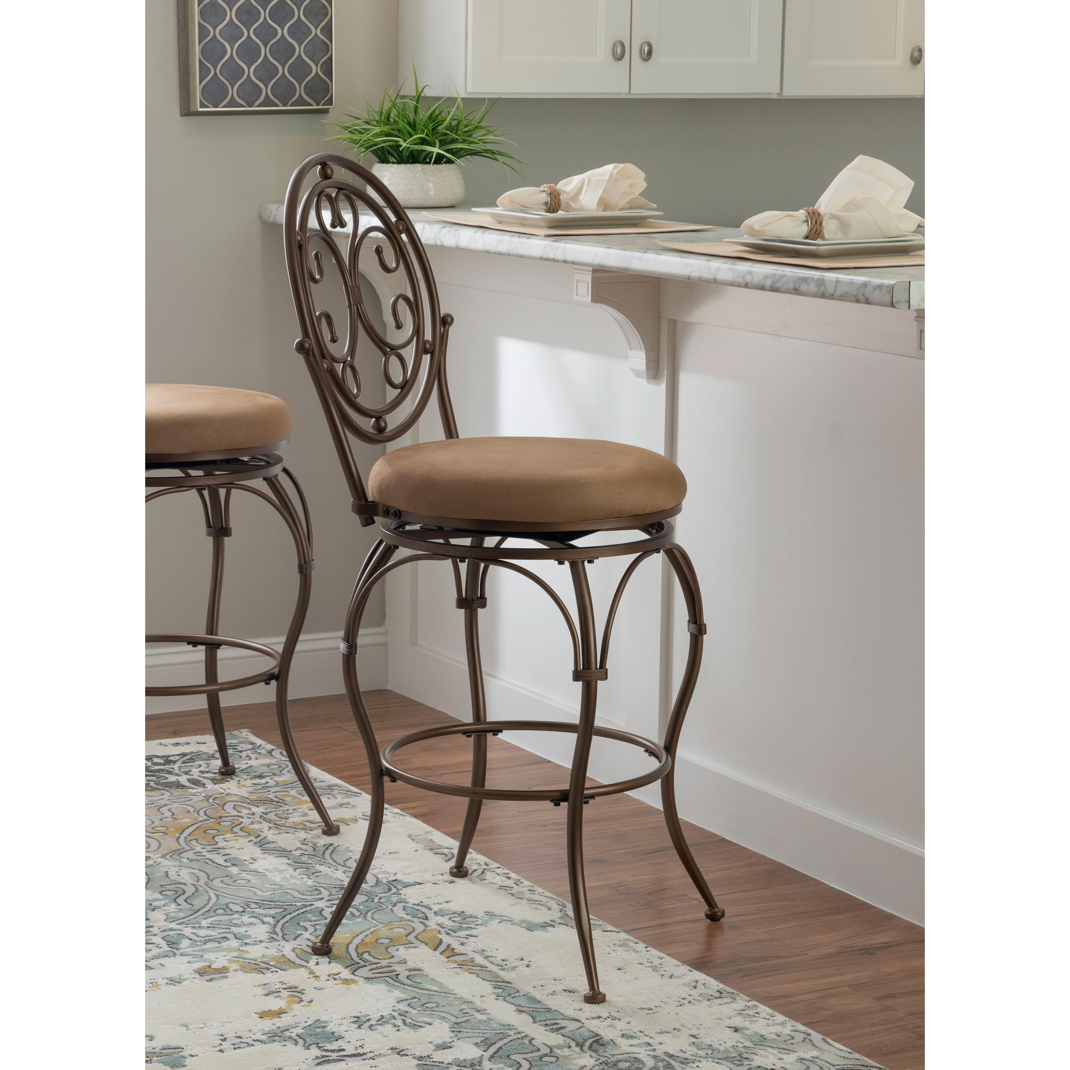 Monaco Big & Tall Scroll Circle Back Barstool