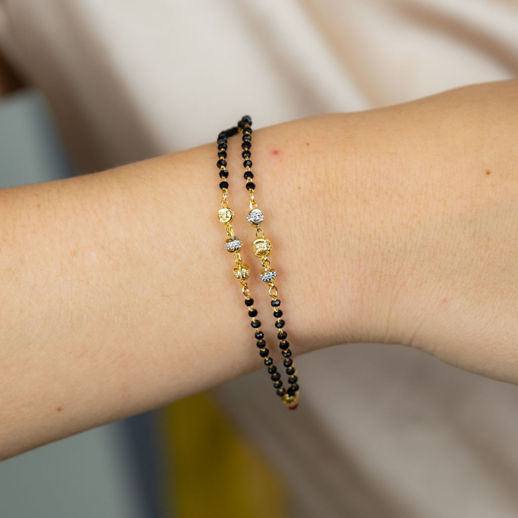 The Colourful Aura Double Layer Indian Asian Ball Charm Nazaria Mangalsutra Bracelet