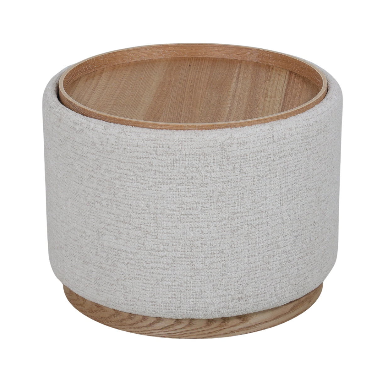 DÉJA Living Salontafel Marcia - Rond Beige/Naturel - Incl. Opbergruimte - Ø55cm