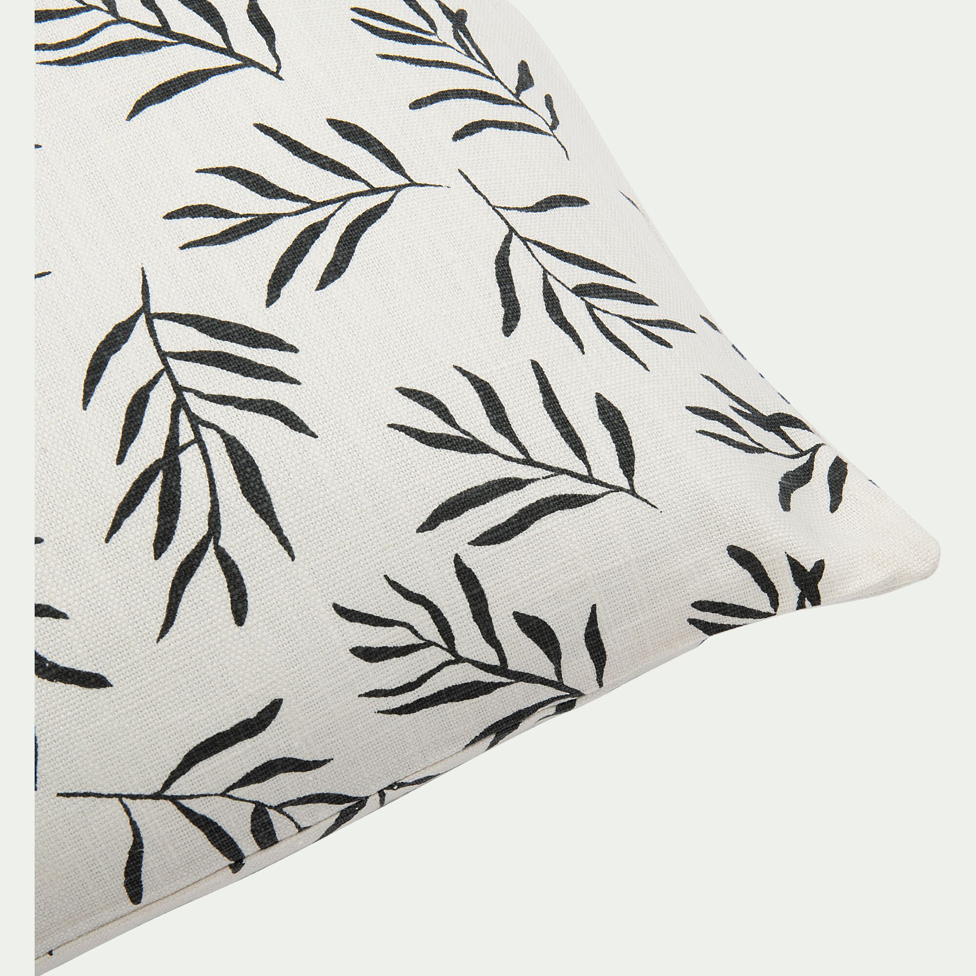 ALOYSE - Coussin motif Aloyse en coton 45x45cm - noir et blanc
