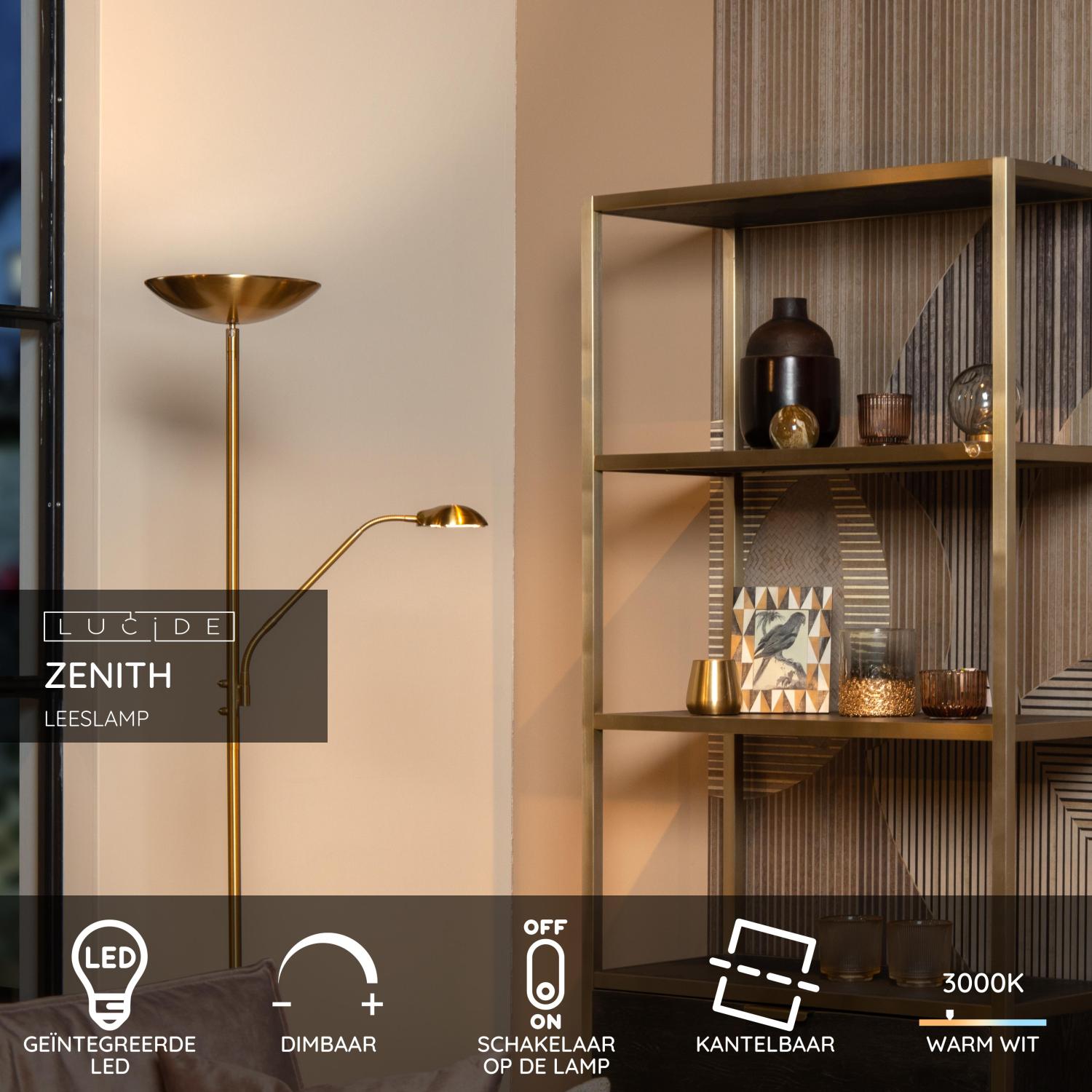 Lucide ZENITH Leeslamp - Mat Goud   Messing