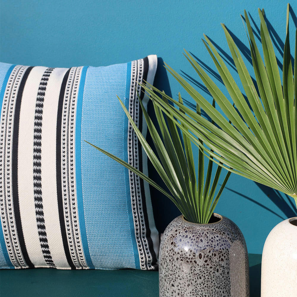 BARNE - Housse de coussin coton Bleu 25x45 cm