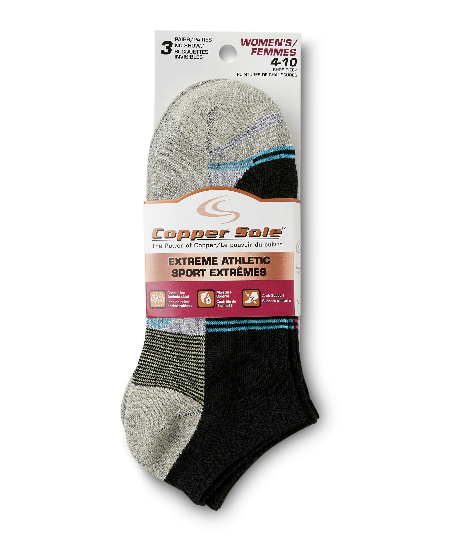 Women's 3 Pack Moisture Guard Extreme Athletic No Show Socks