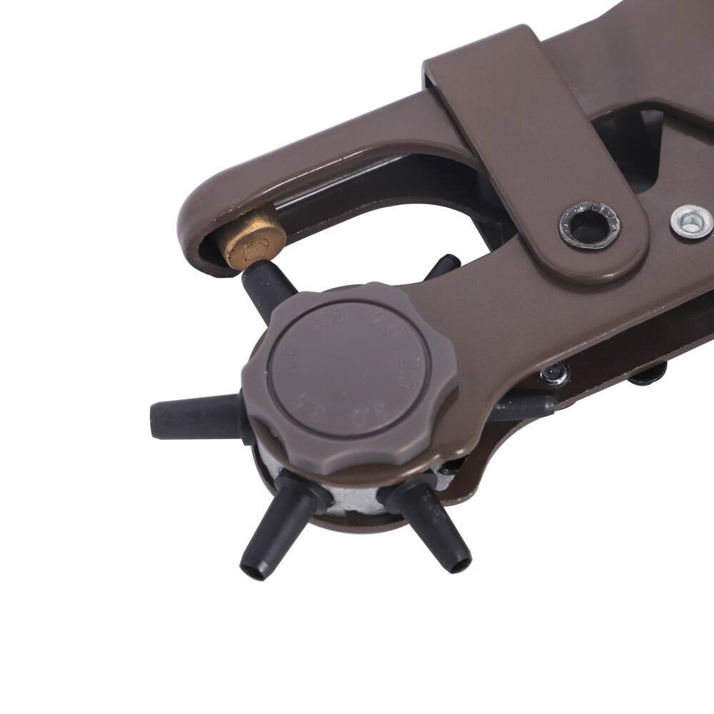 Mastercraft 6 Hole Punch Pliers with 6 Tapered/Hollow, Hardened Steel Punches, Chrome Plated Steel