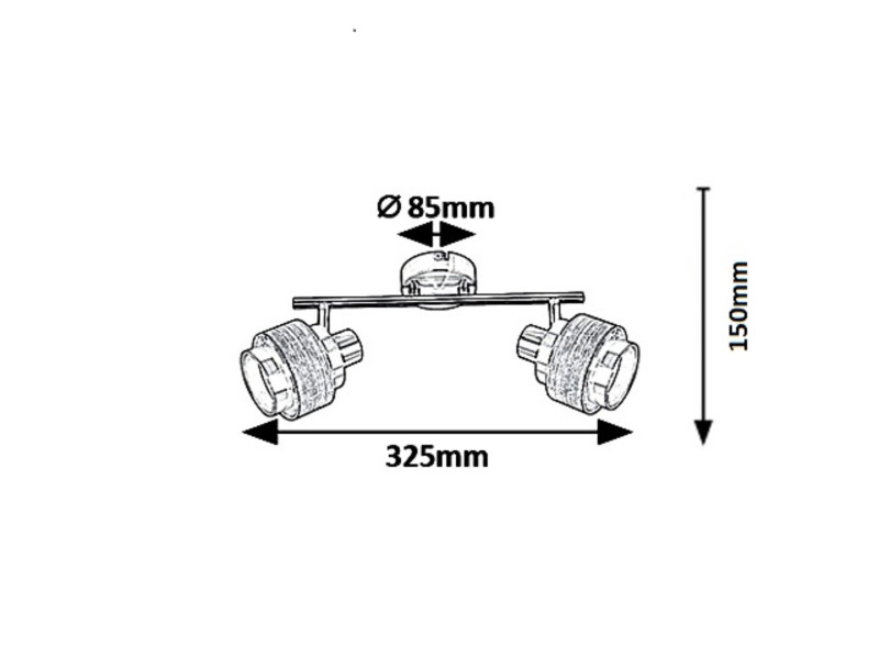 Spot listwa srebrny Basil 2xE14x12W wym:15x8,5x8,5cm IP20 Rabalux