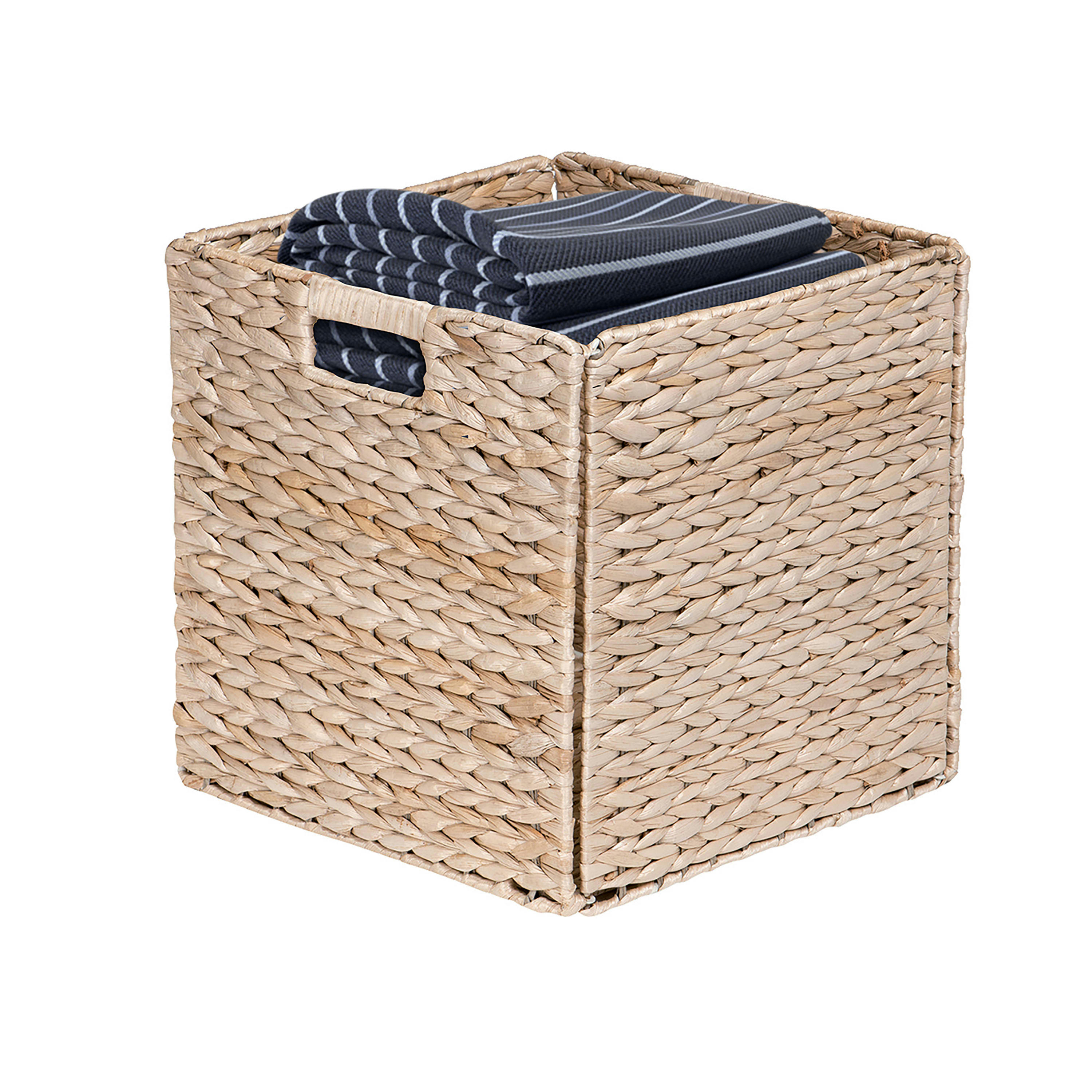 - Panier de rangement pliable en jonc de mer 31x31x31cm