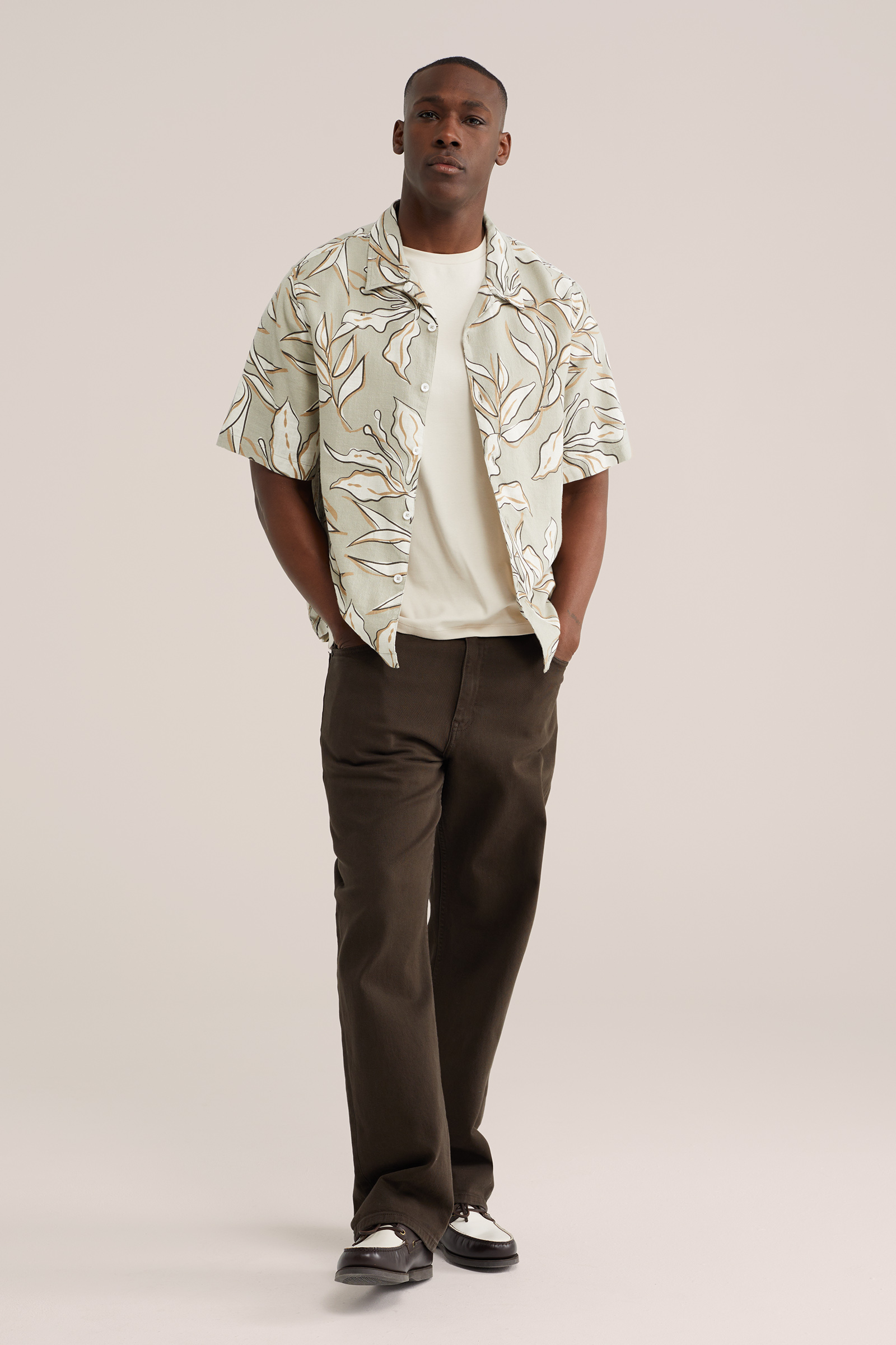 Heren relaxed fit overhemd met print