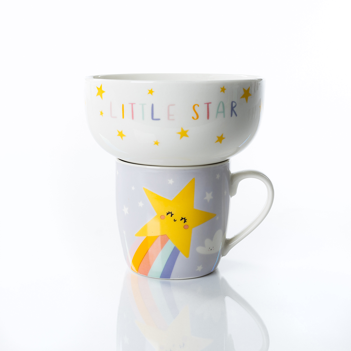 Conjunto de caneca e tigela estrela