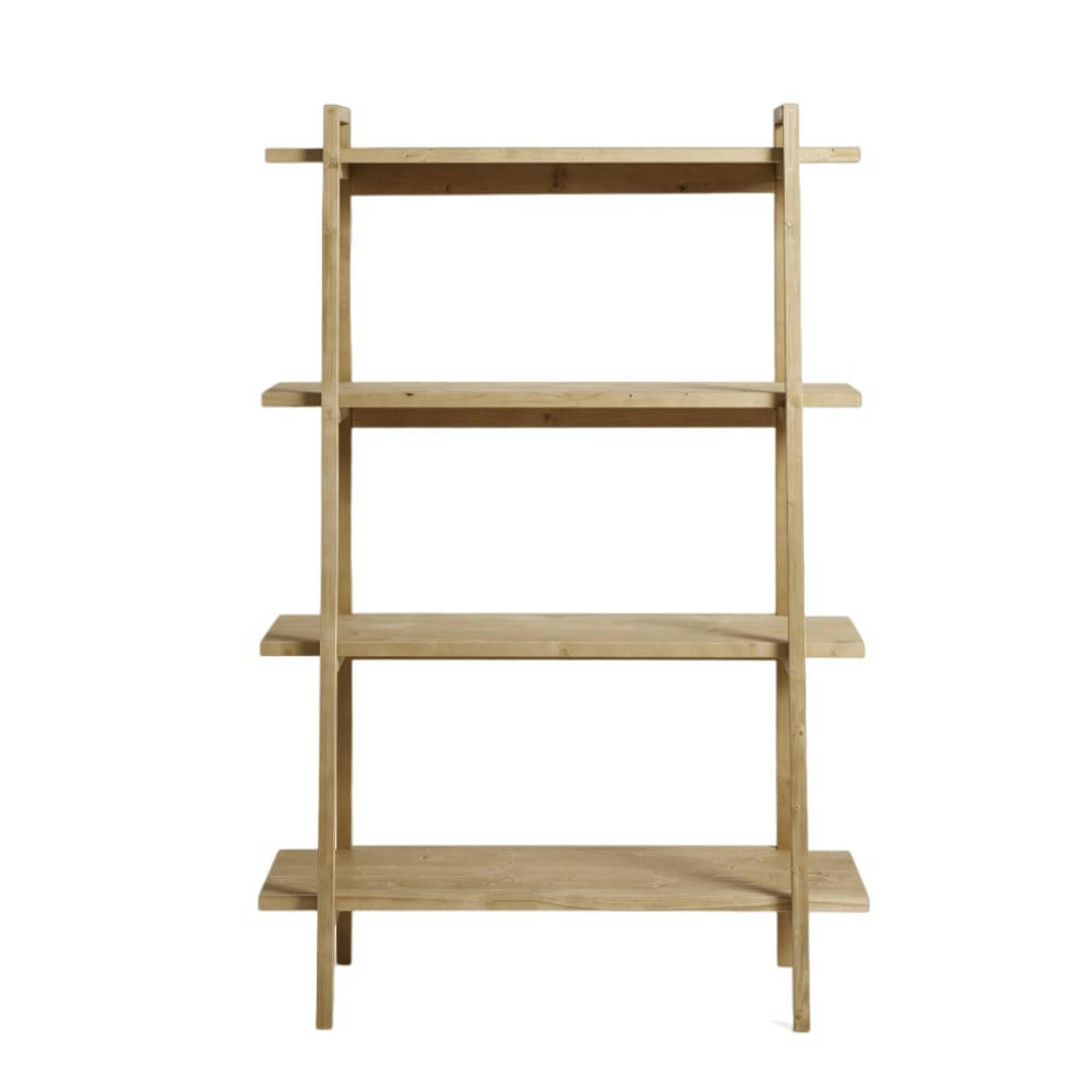 MARLENE - Bibliothèque en bois d’épicéa en couleur naturel