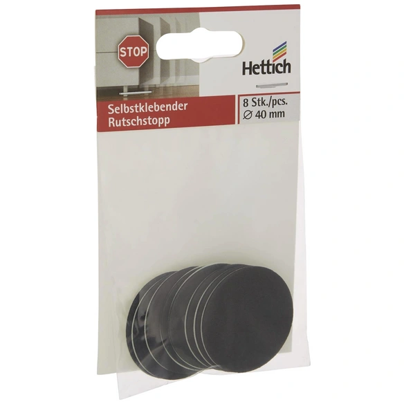 Antirutschpad, rund, Selbstklebend, schwarz, Ø 40 x 1,5 mm