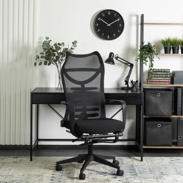 Fotel Biurowy Krzesło Obrotowe Ergonomiczny Czarny ACTON