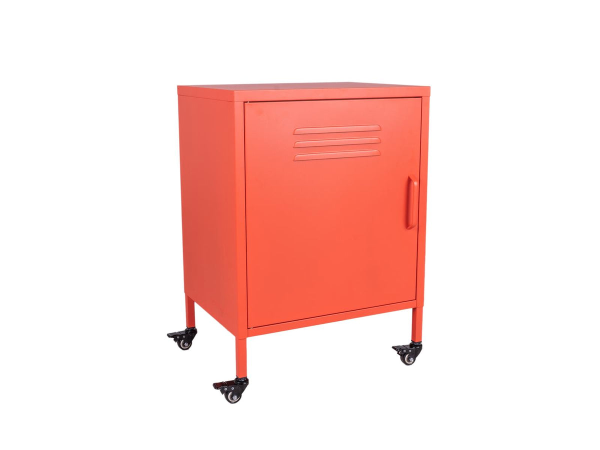 MaximaVida metalen lockerkastje Finn met wieltjes 52 x 40 x 67 cm zacht oranje