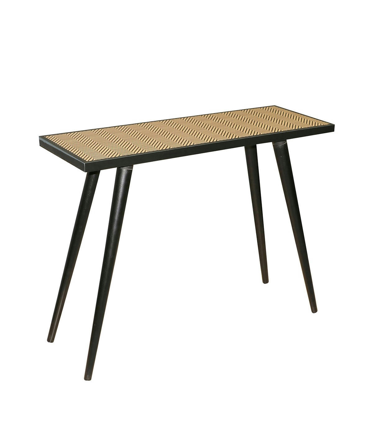 CHELSEA - Console marron et noir motif chevron