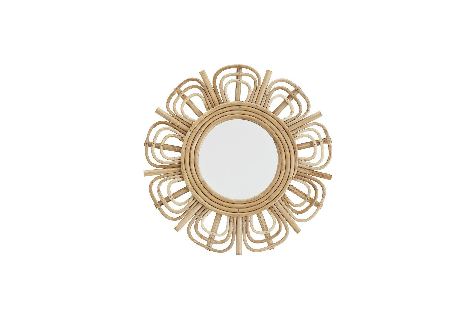 LUMIA - Miroir soleil en bambou beige