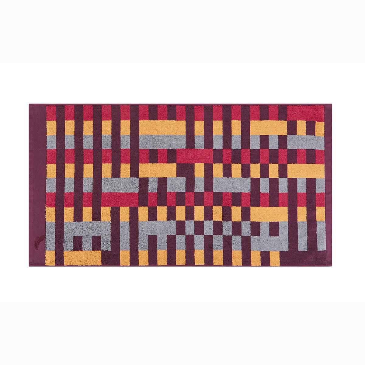 ALEGRIA - Serviette coton violet imprimé 50x100 cm