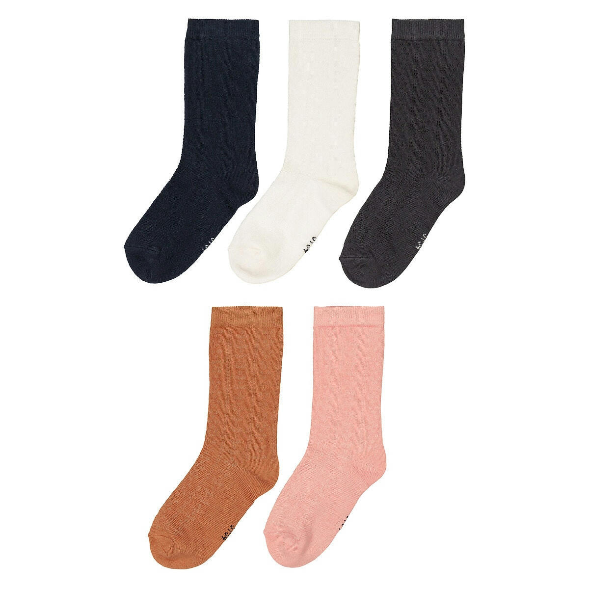 Lot 5 paires chaussettes maille pointelle