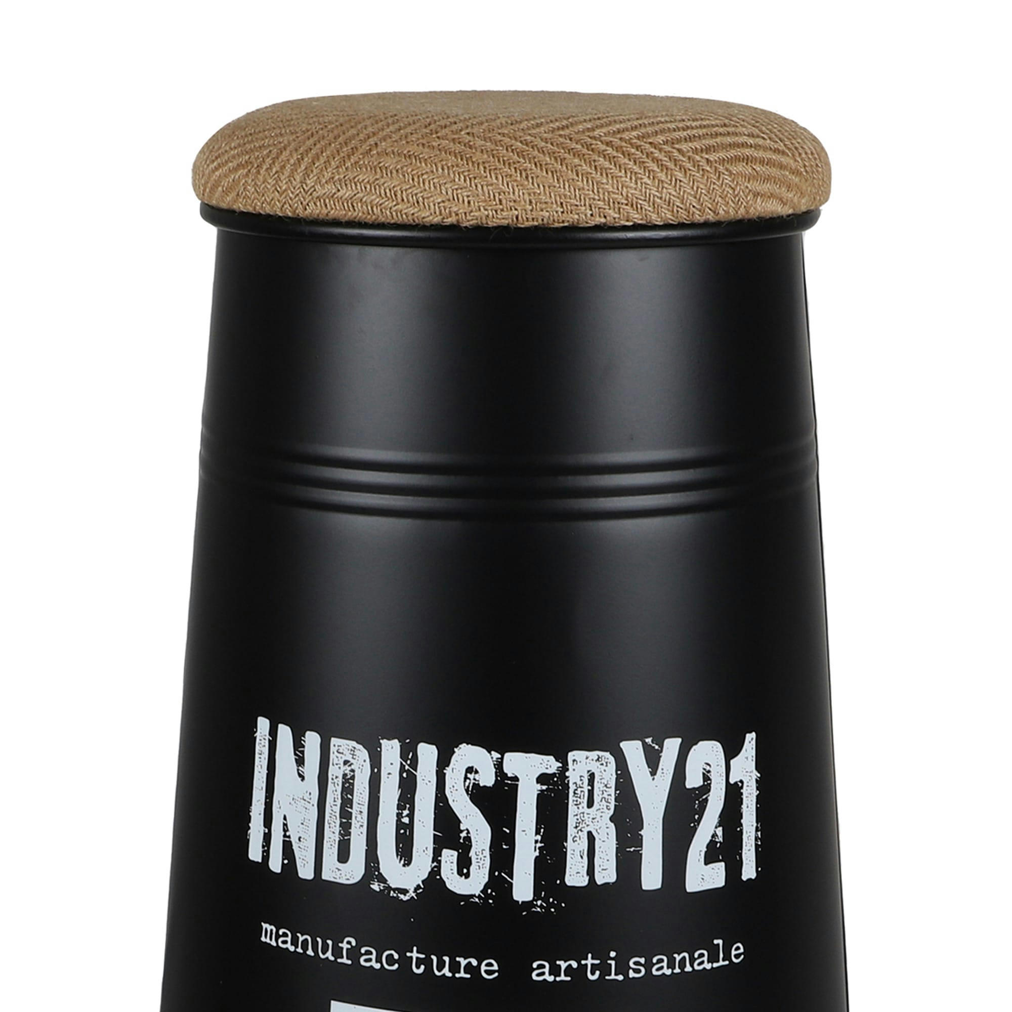 - Tabouret de bar métal noir style industriel 40x40x66.5cm