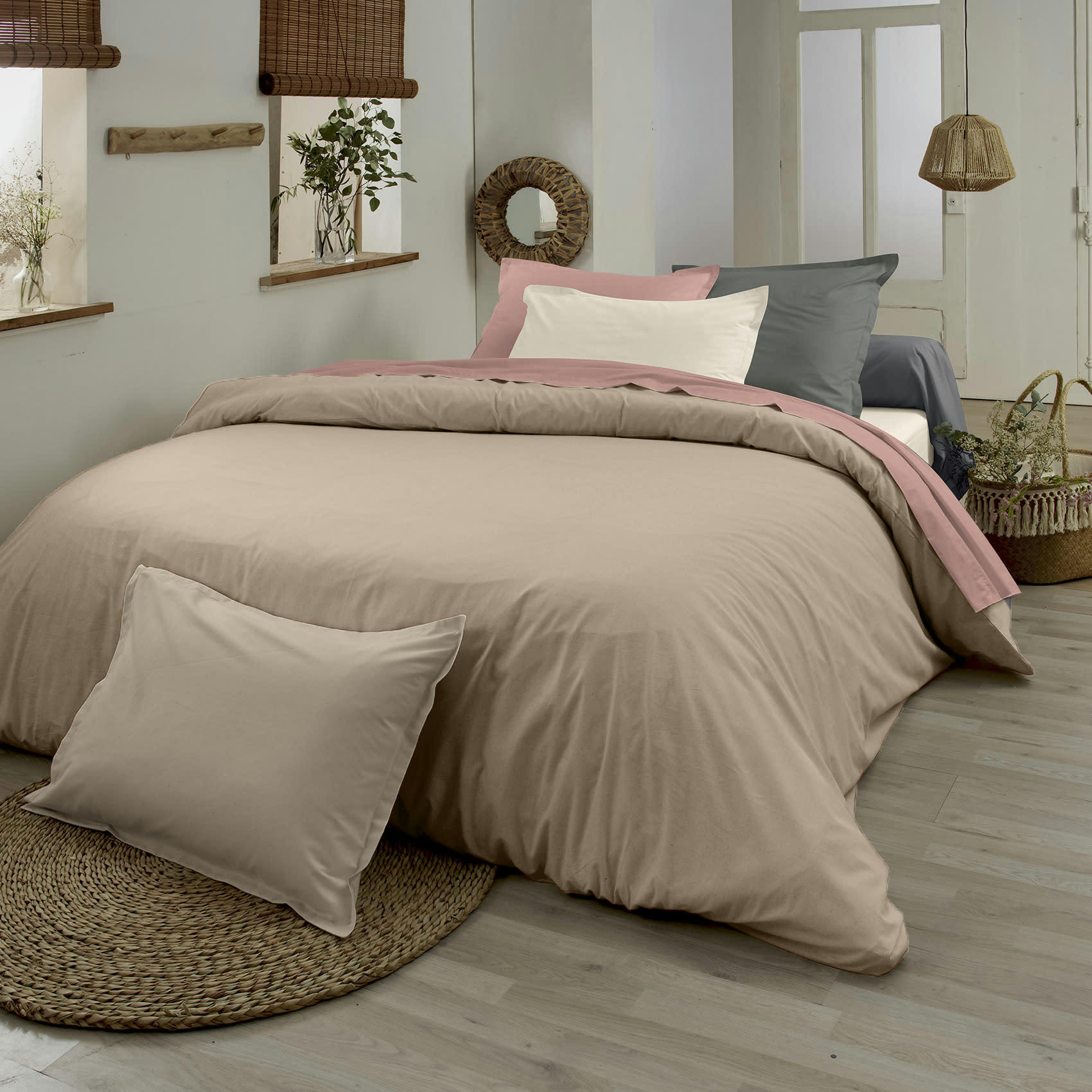 AUTHENTIQUE - Housse de couette en coton biologique ficelle 200x200 cm