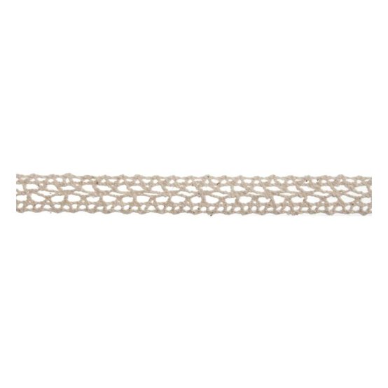 Cream Cotton Lace Weave Ribbon 14mm x 5m