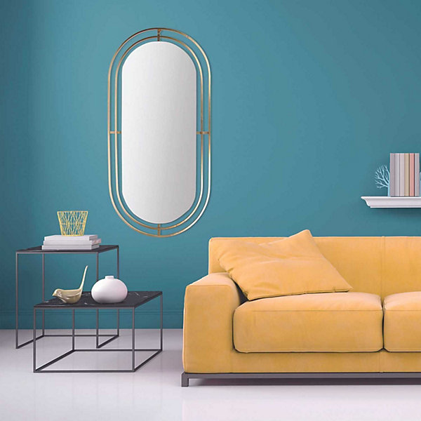 Miroir en métal ovale à suspendre