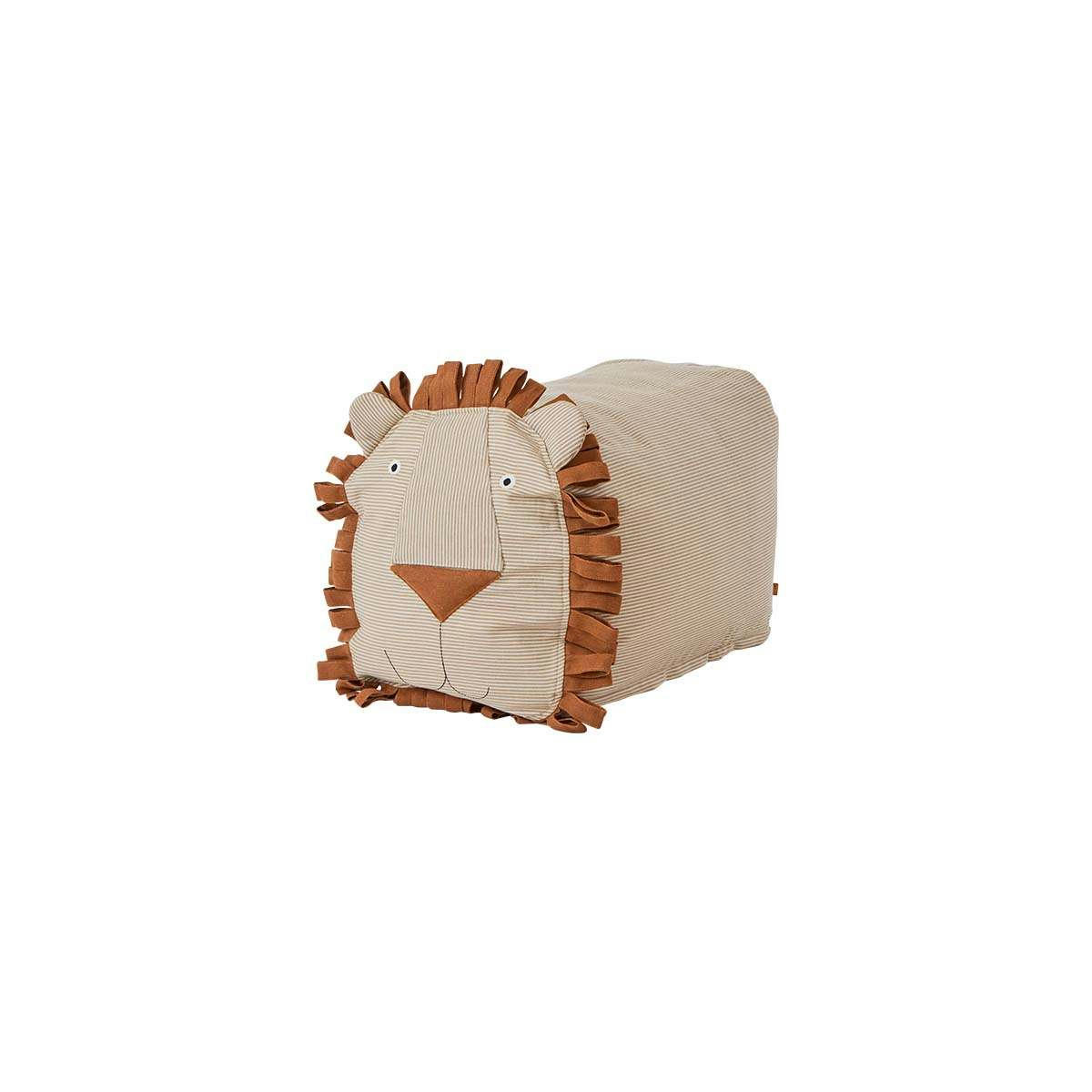 LOBO - Pouf enfant marron en coton H44x50x44cm