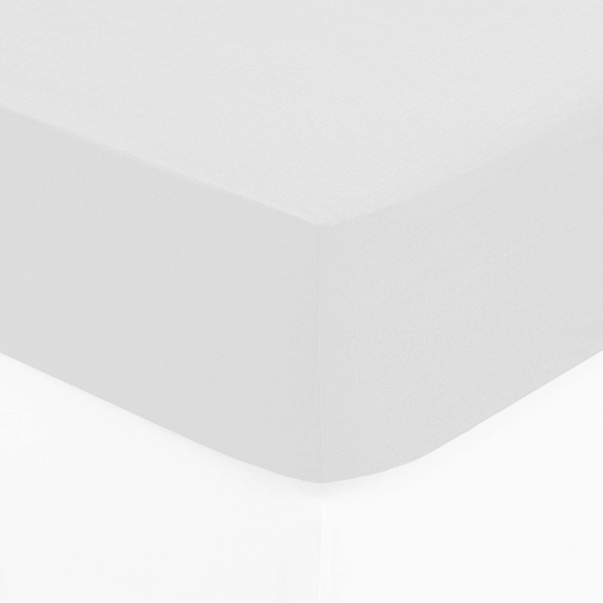 Lençol ajustável branco 160x200cm