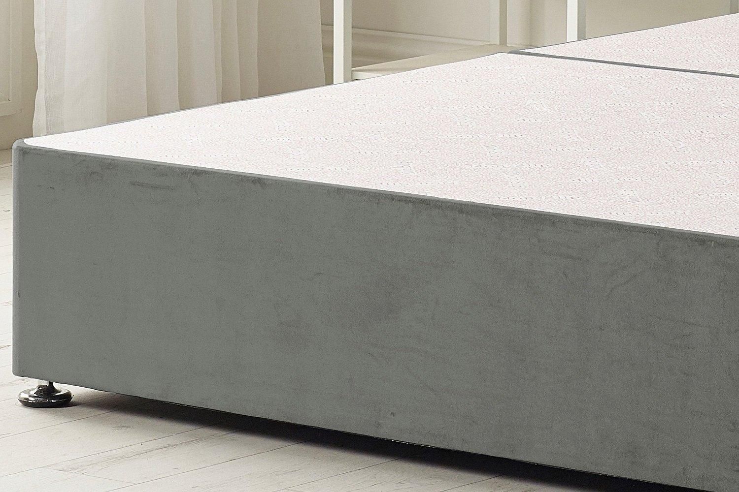 Somnior Premier Divan Bed Base With 2 Drawers and Upholstered Headboard Plush Velvet