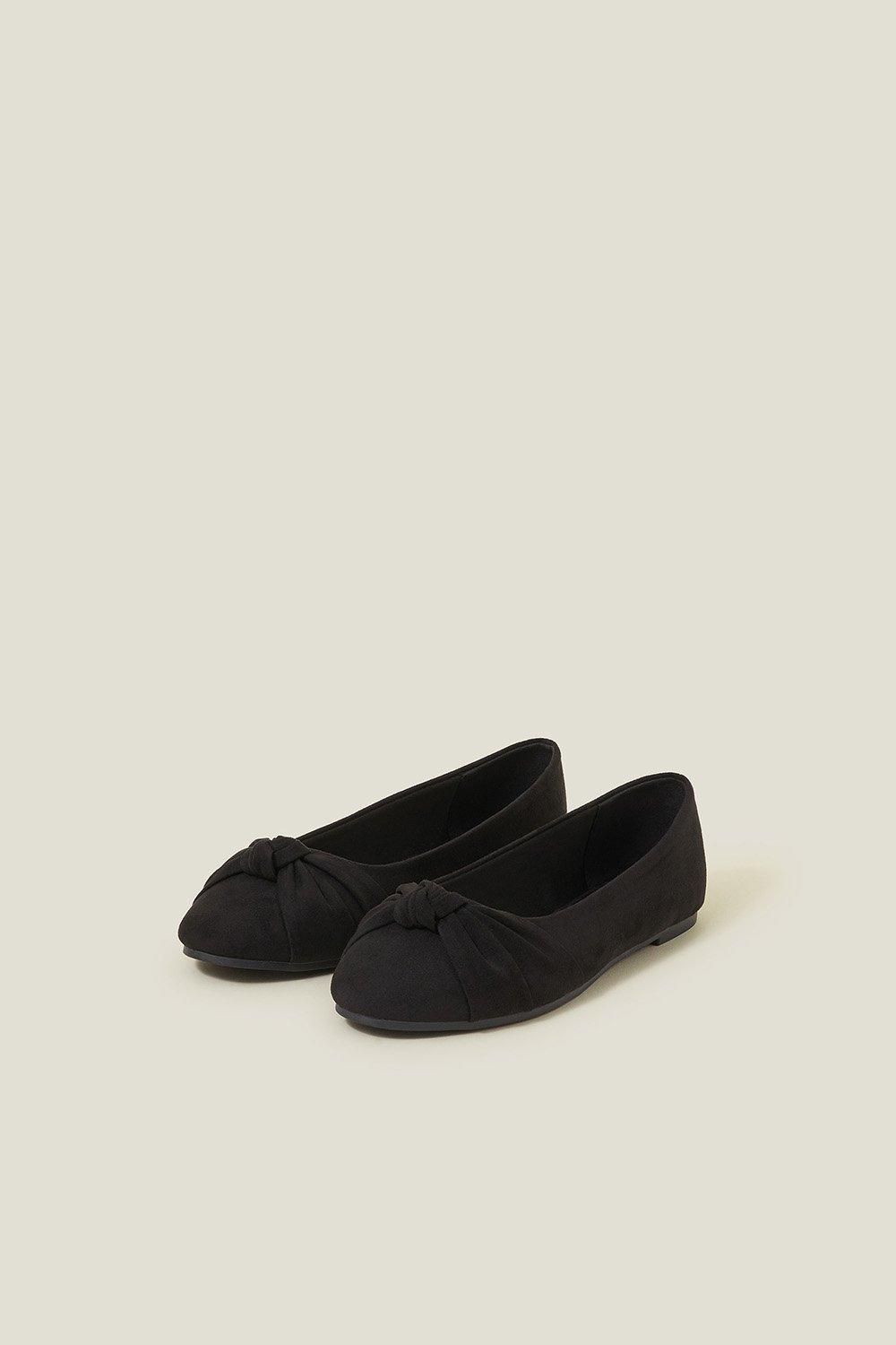 Accessorize Suedette Knot Ballerina Flats