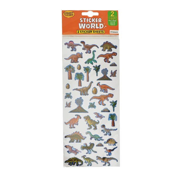 Sticker World Sheets Dinosaurs 2 Pack