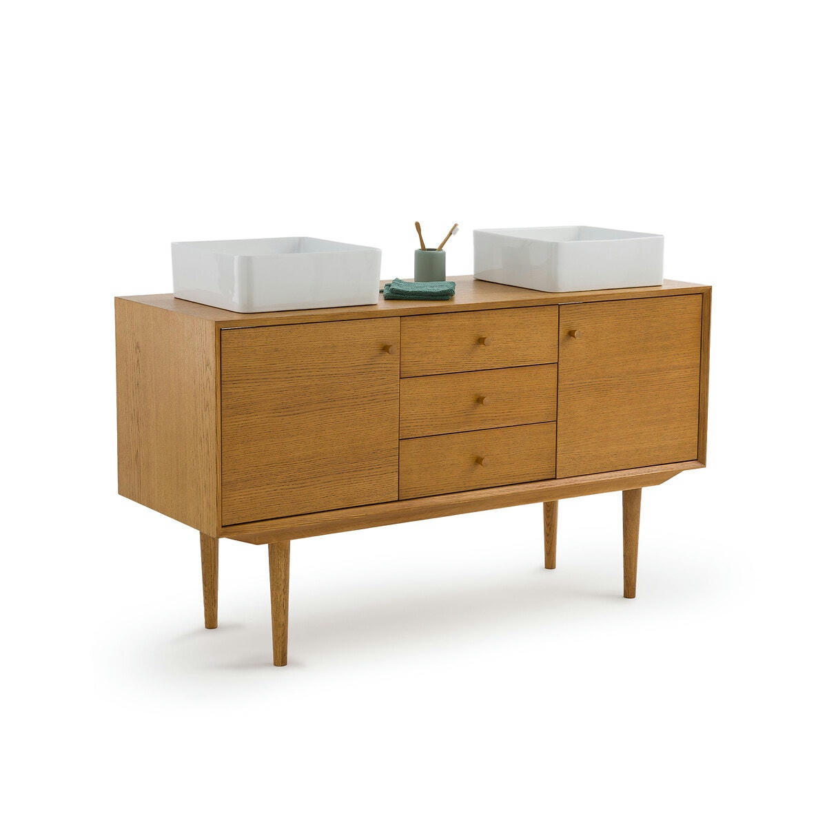 Meuble sous vasque vintage L140 cm, Quilda