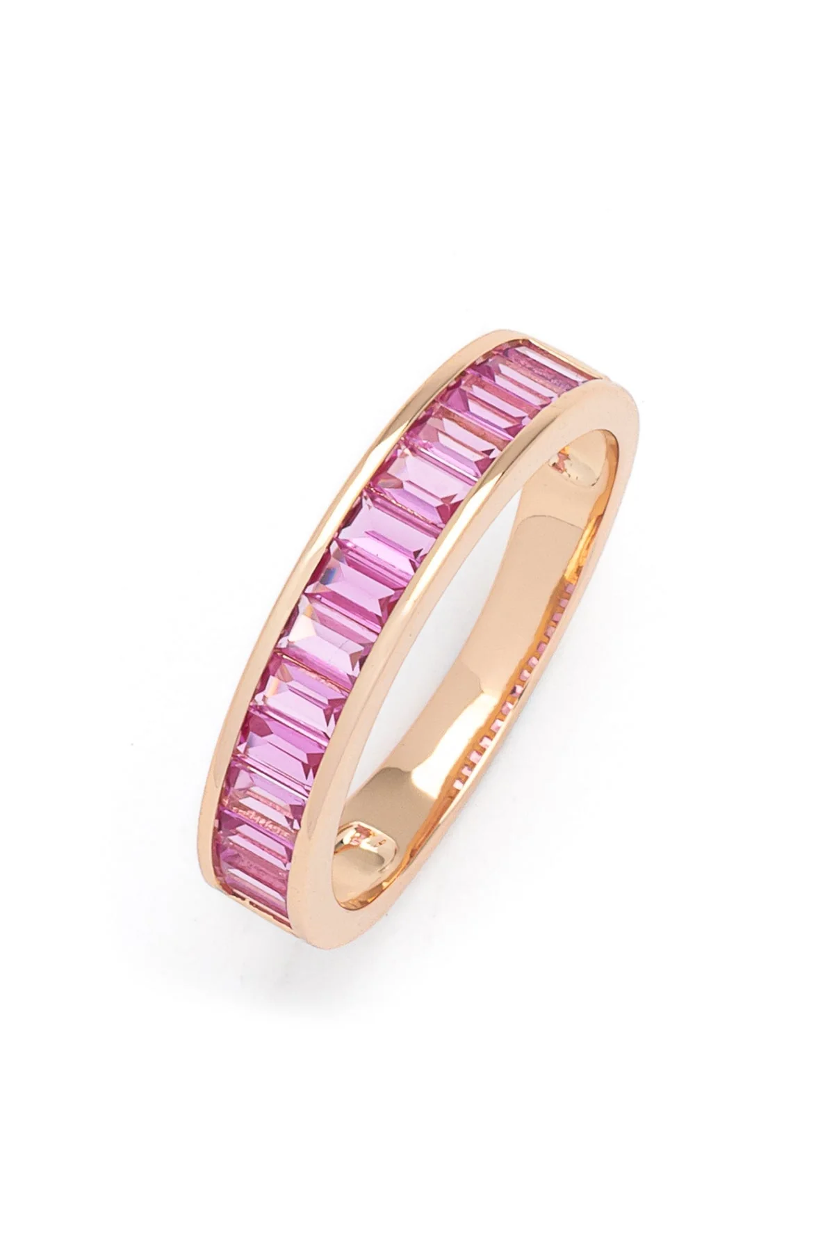 Pink Baguette Style Ring - Size 8