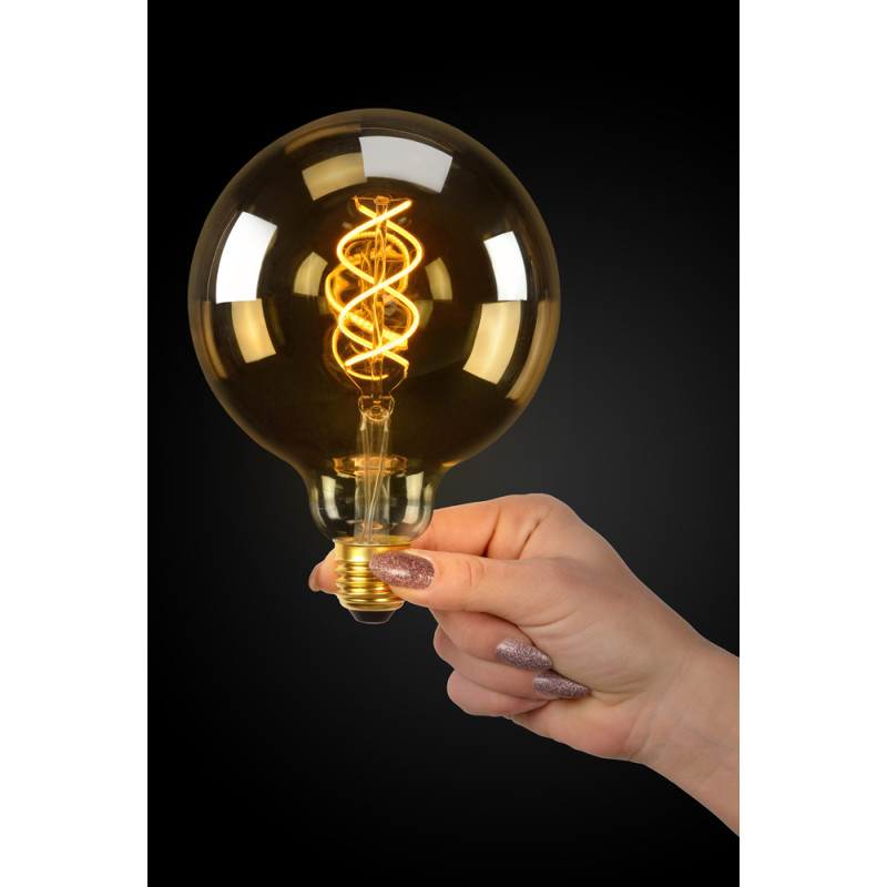 Ampoule ambrée à filament LED Bulb E27 5 W Ø 12,5 cm dimmable LUCIDE