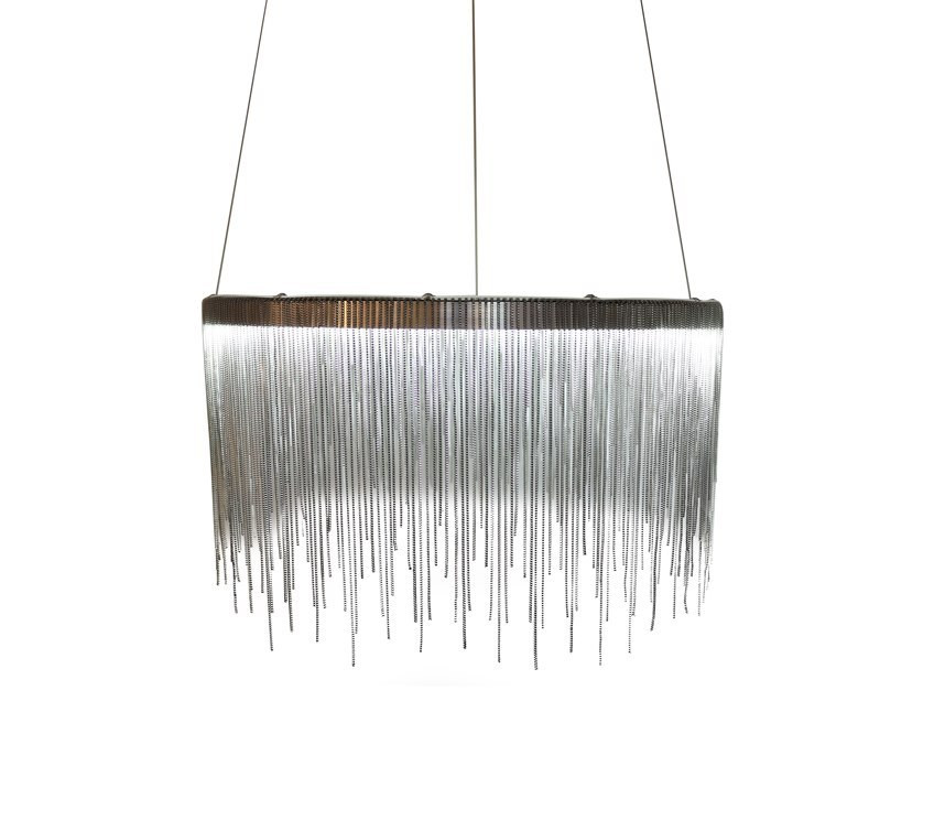 Fontanna SILVER Avenue żyrandol srebrne łańcuszki Ø60cm