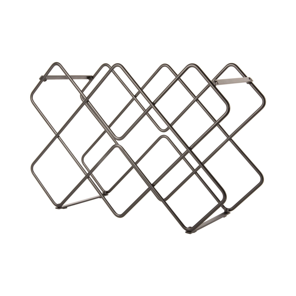 Present Time wijnrek Diamonds - zwart - 40.5x15.5x27.5cm
