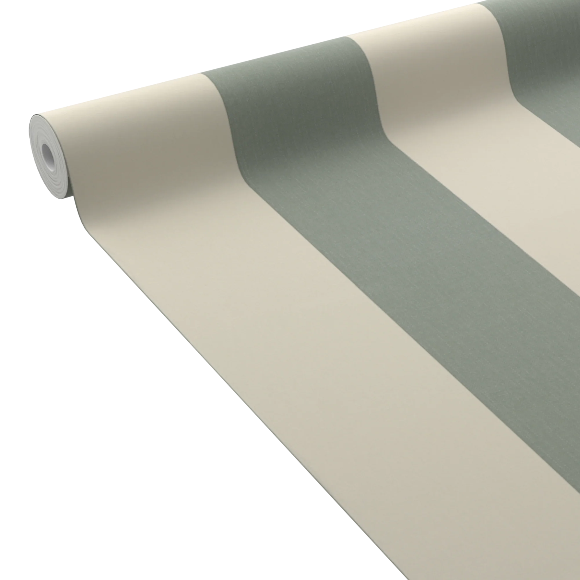 Papier peint vinyle PODIUM STRIPE vert de gris et blanc