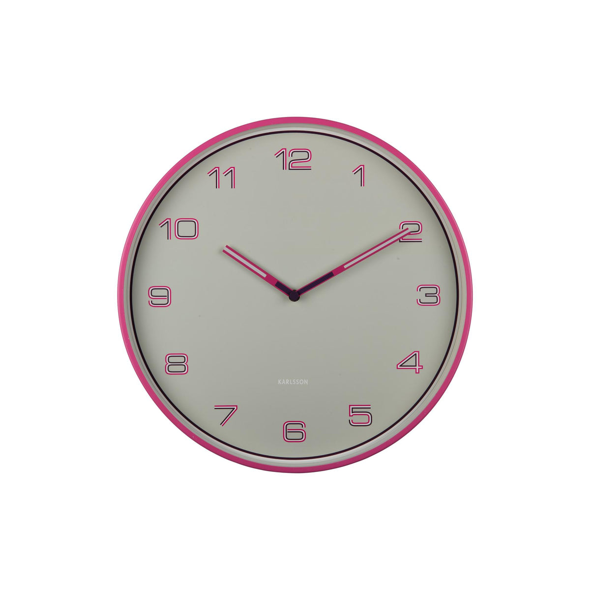 Karlsson wandklok Lined Numbers - roze - Ø40cm