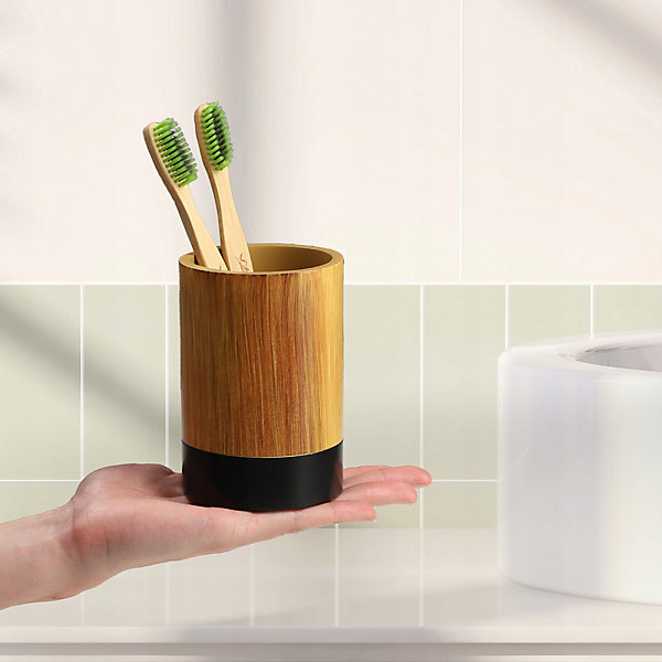 KADAX Mug Conteneur de Brosse à Dents Motif Bois